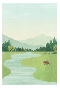 Plakat 30x40 cm Bear in the Meadow - Travelposter