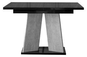 Stol Goodyear 107, Boja betona, Sjajno crna, 75x90cm
