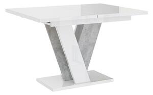 Stol Goodyear 125, Sjajno bijela, Siva, 75x90cm