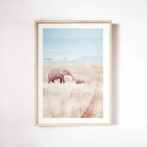 Plakat 30x40 cm Elephants - Travelposter