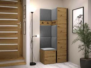 Set za hodnik Hartford 348, Artisan hrast, Crna, 186x82x44cm