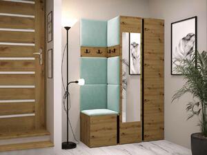 Set za hodnik Hartford 350, Crna, Artisan hrast, 186x116x44cm