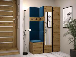 Set za hodnik Hartford 350, Crna, Artisan hrast, 186x116x44cm