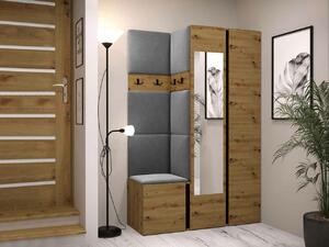Set za hodnik Hartford 350, Crna, Artisan hrast, 186x116x44cm