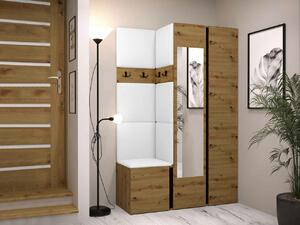 Set za hodnik Hartford 350, Artisan hrast, Crna, 186x116x44cm