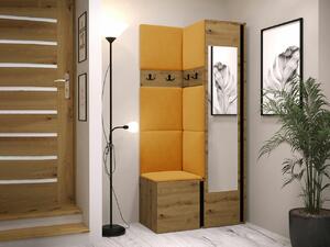 Set za hodnik Hartford 354, Artisan hrast, Crna, 186x82x44cm