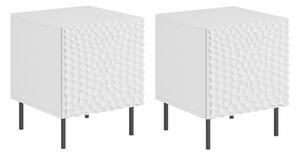 Set noćnih ormarića Charlotte 172, Bijela, Crna, 54x44x41cm