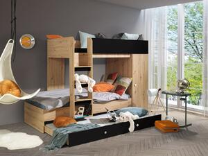 Dvokatan krevet Hartford 360, 90x200, 850x200, Laminirani iveral, Podnice, 107x255x165cm