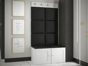 Set za hodnik Hartford 375, Crna, Bijela, 186x84x46cm