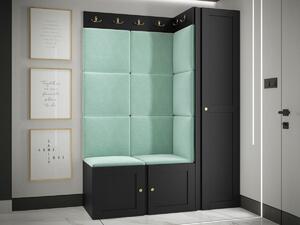 Set za hodnik Hartford 377, Tirkiz, Crna, 186x124x46cm