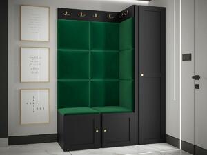 Set za hodnik Hartford 377, Zelena, Crna, 186x124x46cm