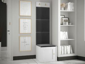Set za hodnik Hartford 378, Bijela, Crna, 186x42x46cm