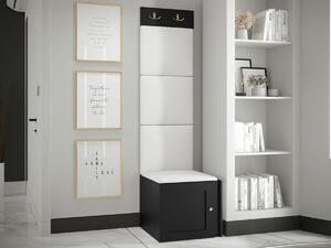 Set za hodnik Hartford 378, Crna, Bijela, 186x42x46cm
