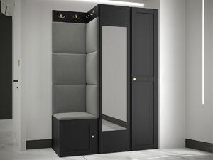 Set za hodnik Hartford 380, Siva, Crna, 186x116x46cm