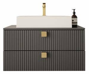 Zidni ormarić za umivaonik Orlvera 102, Siva, Laminirani iveral, Medijapan, 42x80x46cm