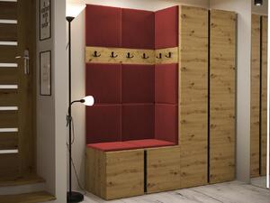 Set za hodnik Hartford 266, Crvena, Artisan hrast, 186x158x45.6cm