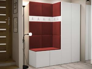 Set za hodnik Hartford 266, Bijela, Crvena, 186x158x45.6cm