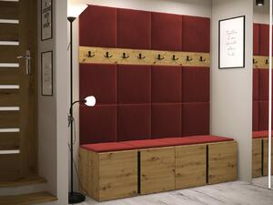 Set za hodnik Hartford 268, Artisan hrast, Crvena, 186x168x45.6cm
