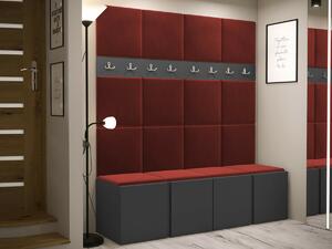 Set za hodnik Hartford 268, Grafit, Crvena, 186x168x45.6cm