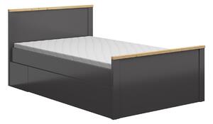 Krevet Sordoro 132, Grafit, Artisan hrast, 95x130cm