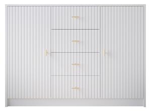 Komoda Hartford 423, Zlatna, Bijela, 100x119x41cm
