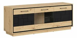 TV stol Velciru 103, Mat crna, Artisan hrast, 61.5x160x42cm