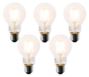 Set od 5 LED žarulja E27 A60 prozirne 6W 630lm 2200K