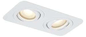 Zaobljeni ugradbeni reflektor bijeli GU10 50 mm rotirajući i nagibni IP44 2-svjetla - Alberto