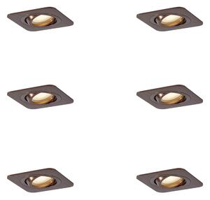 Set od 6 zaobljenih ugradbenih reflektora tamno brončane boje GU10 50mm IP44 - Alberto