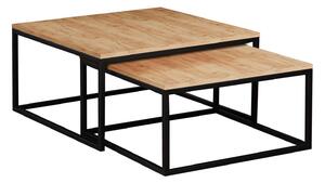 Stolići za kavu Oswego 101, Craft hrast, Crna, 39x76cm