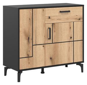 Komoda Larbalu 101, Crna, Hrast, 83.5x91.5x39cm