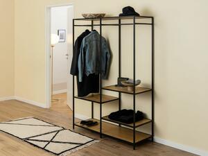 Set za hodnik Oakland H181, Divlji hrast, Crna, 174x121.6x43cm, Hrast