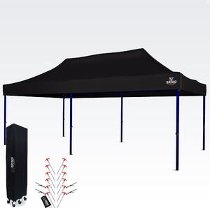 Nepromočiva Party Šator 3x6m – Bezbrižna Proslava pod 16,5m² Krovom - bez 3 zida - Crno