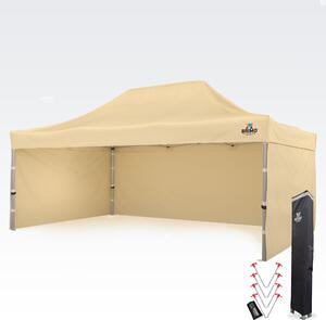 Reklamni šator 4x6 m Premium (Alu) s 3 stranice – Brzo postavljiv - sa 3 zida - Bež