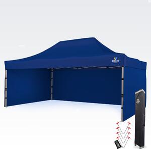 Reklamni šator 4x6 m Premium (Alu) s 3 stranice – Brzo postavljiv - sa 3 zida - Plava
