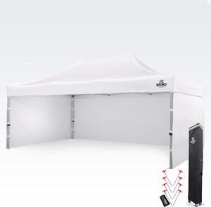 Reklamni šator 4x6 m Premium (Alu) s 3 stranice – Brzo postavljiv - sa 3 zida - Bijela