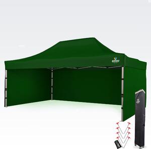 Reklamni šator 4x6 m Premium (Alu) s 3 stranice – Brzo postavljiv - sa 3 zida - Zelena