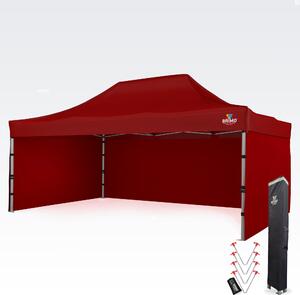 Reklamni šator 4x6 m Premium (Alu) s 3 stranice – Brzo postavljiv - sa 3 zida - Crvena