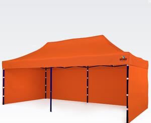 Vrtni paviljon 3×6 m – sklopivi s 3 stranama - sa 3 zida - Narančasta