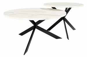 Stolići za kavu Oswego 108, Crna, Bijeli mramor, 42cm