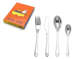 Dječji pribor za jelo 4 kom od nehrđajućeg čelika u srebrnoj boji Miffy – Zilverstad