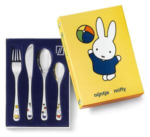 Dječji pribor za jelo 4 kom od nehrđajućeg čelika u srebrnoj boji Miffy – Zilverstad
