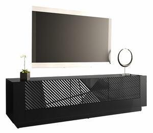 TV stol Miami 395 Sjajno crna, Crna, S vratima, 180x50x37cm