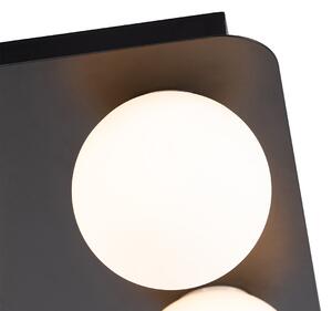 Moderna kupaonska stropna svjetiljka crna četvrtasta 4 svjetla - Cederic