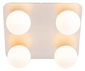 Moderna kupaonska stropna svjetiljka od čeličnog kvadrata 4 svjetla - Cederic