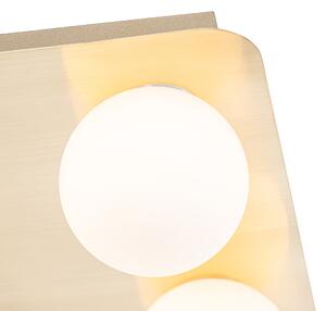 Moderna kupaonska stropna svjetiljka mesingana četvrtasta 4 svjetla - Cederic