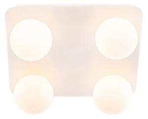 Moderna kupaonska stropna svjetiljka bijela kvadratna 4 svjetla - Cederic