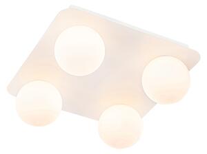 Moderna kupaonska stropna svjetiljka bijela kvadratna 4 svjetla - Cederic
