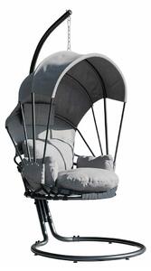 Stolica za ljuljanje Miramar 125 198x100x136cm, Tamno sivo, Siva, Tkanina, Metal