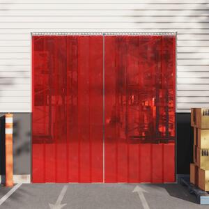 VidaXL Zavjesa za vrata crvena 200 mm x 1,6 mm 50 m PVC